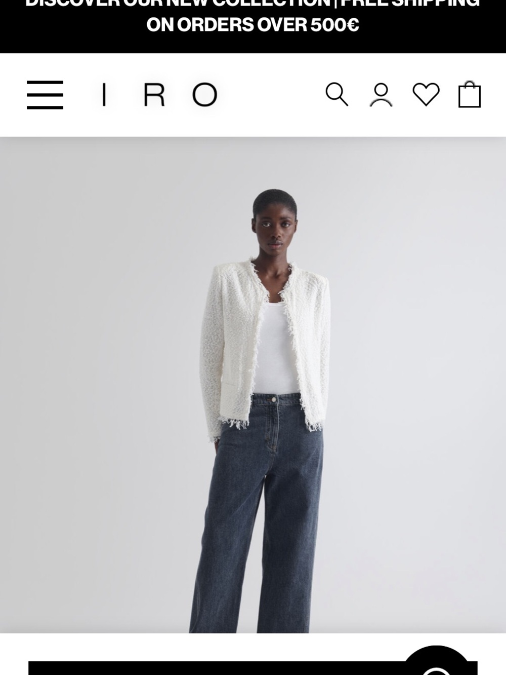 NWT IRO Shavani Fringe Blazer in White Size 44